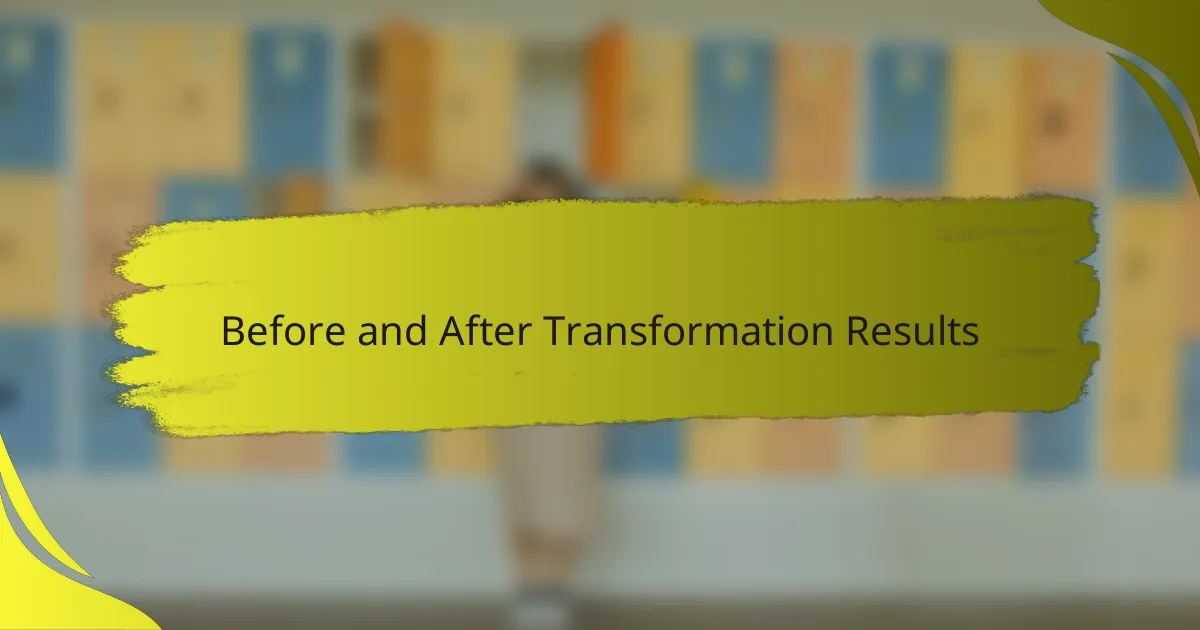 Before and After Transformation Results