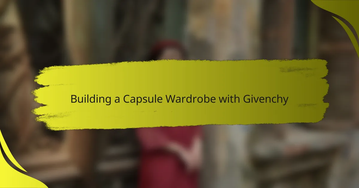 Building a Capsule Wardrobe with Givenchy