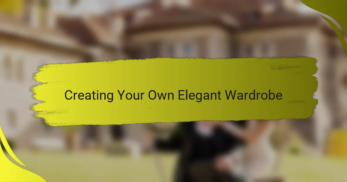Creating Your Own Elegant Wardrobe