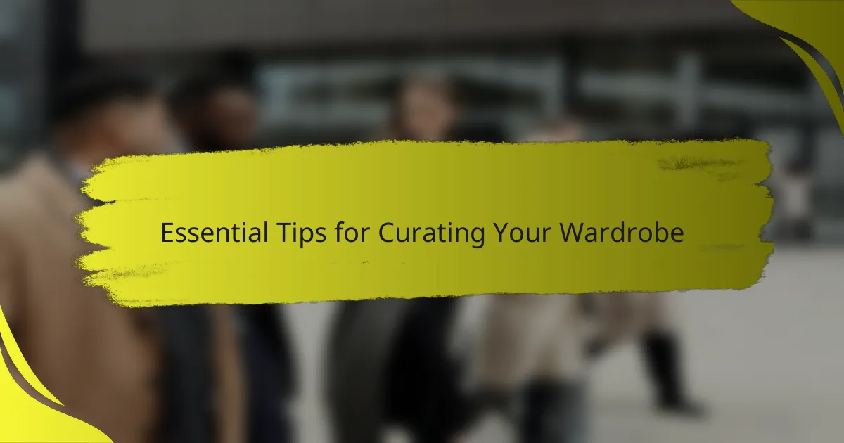 Essential Tips for Curating Your Wardrobe