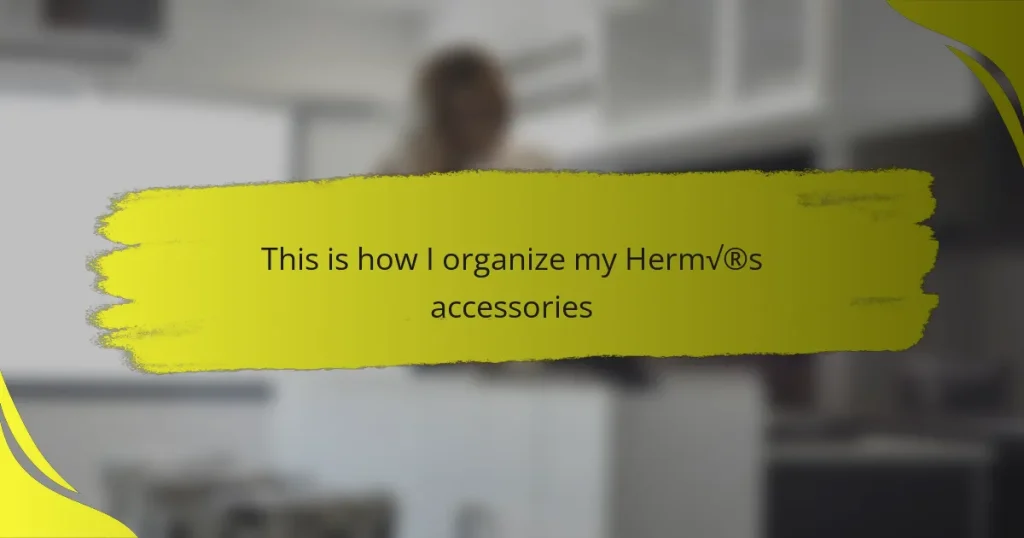 This is how I organize my Hermès accessories