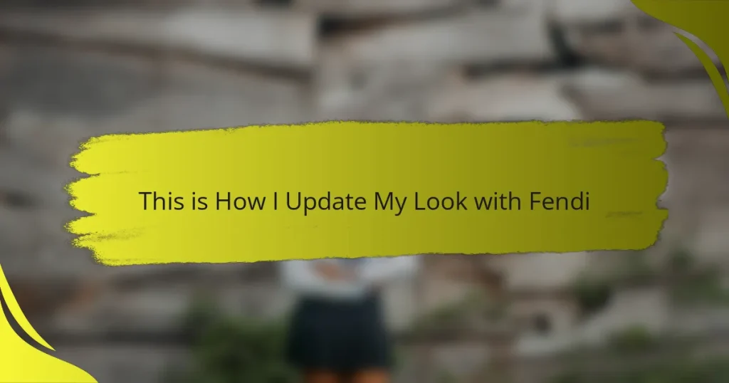 This is How I Update My Look with Fendi