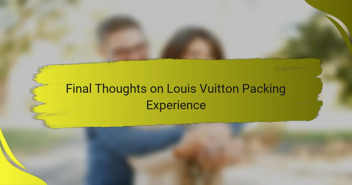 Final Thoughts on Louis Vuitton Packing Experience