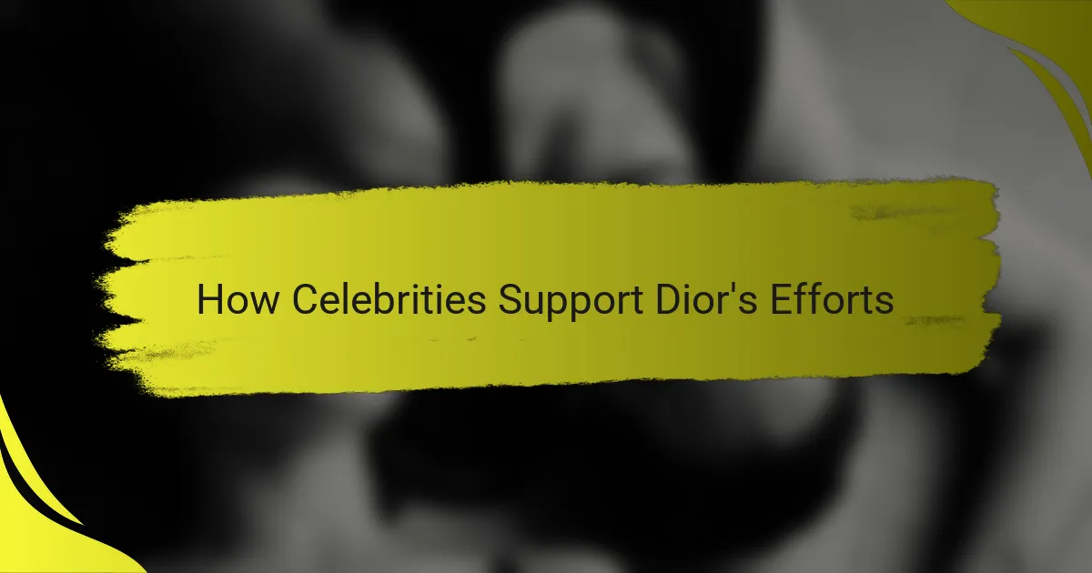 How Celebrities Support Dior's Efforts