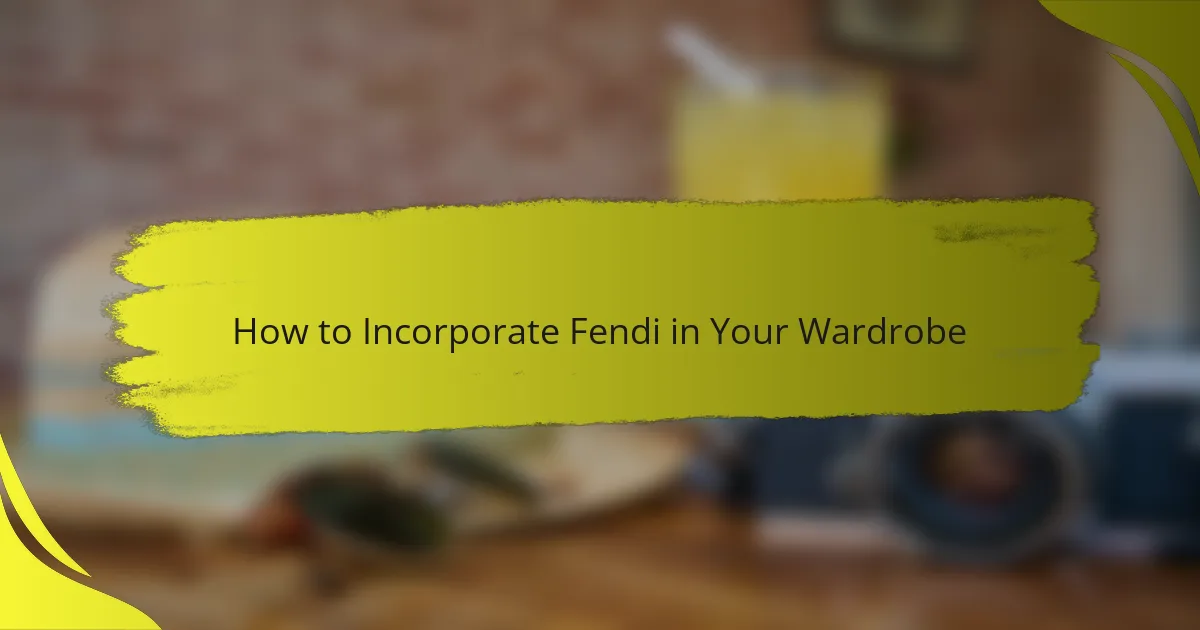 How to Incorporate Fendi in Your Wardrobe