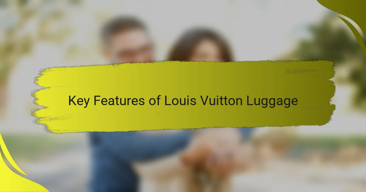 Key Features of Louis Vuitton Luggage