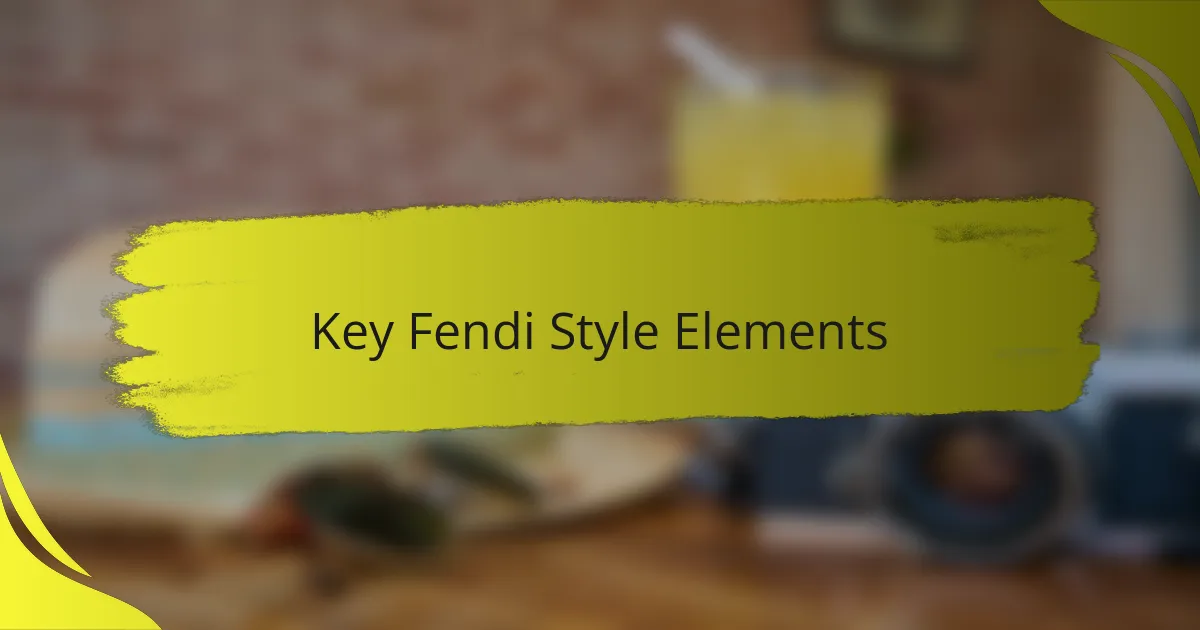 Key Fendi Style Elements