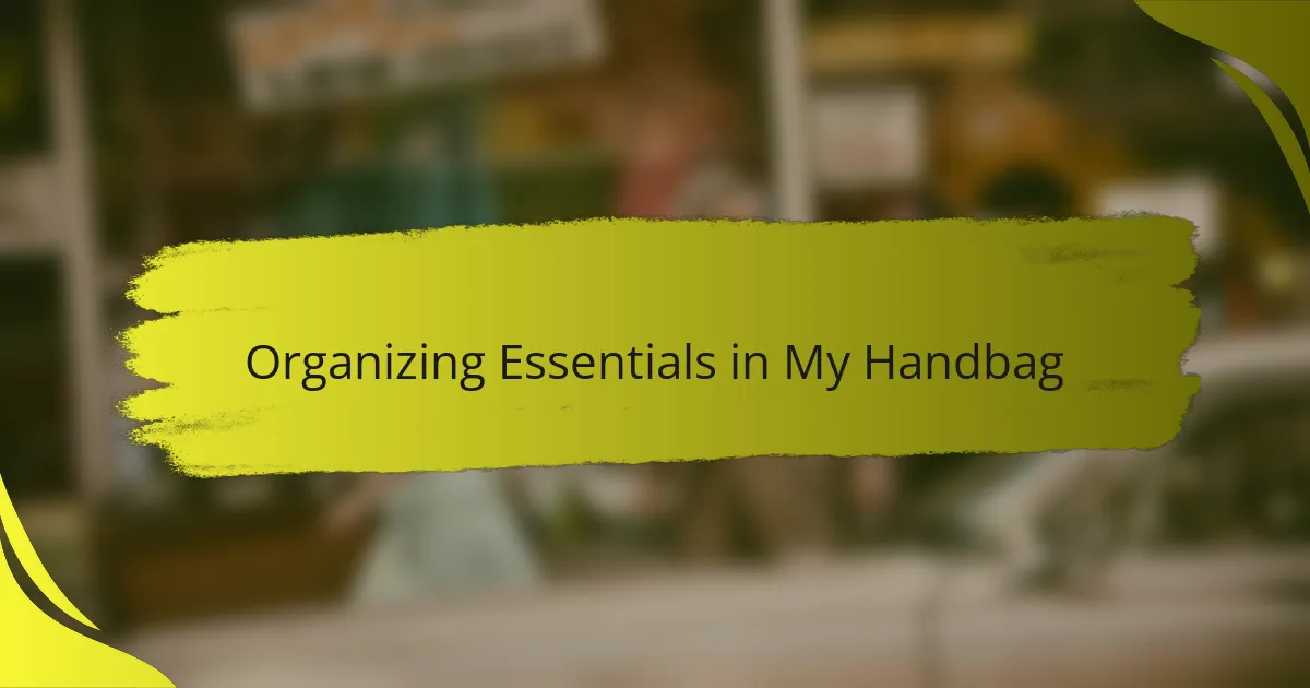 Organizing Essentials in My Handbag