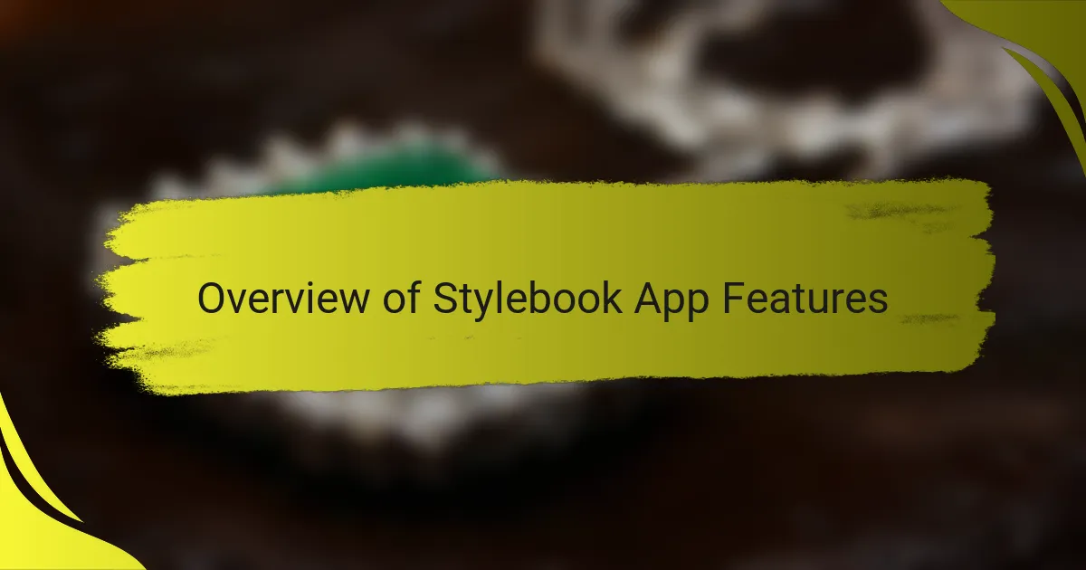 Overview of Stylebook App Features