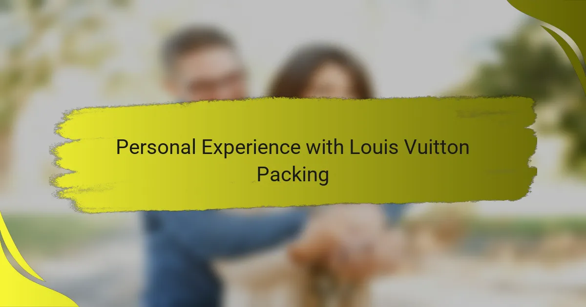 Personal Experience with Louis Vuitton Packing
