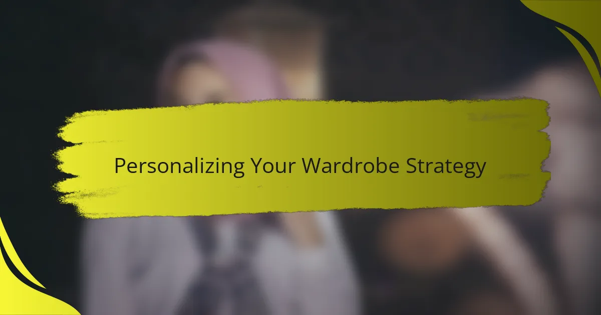 Personalizing Your Wardrobe Strategy