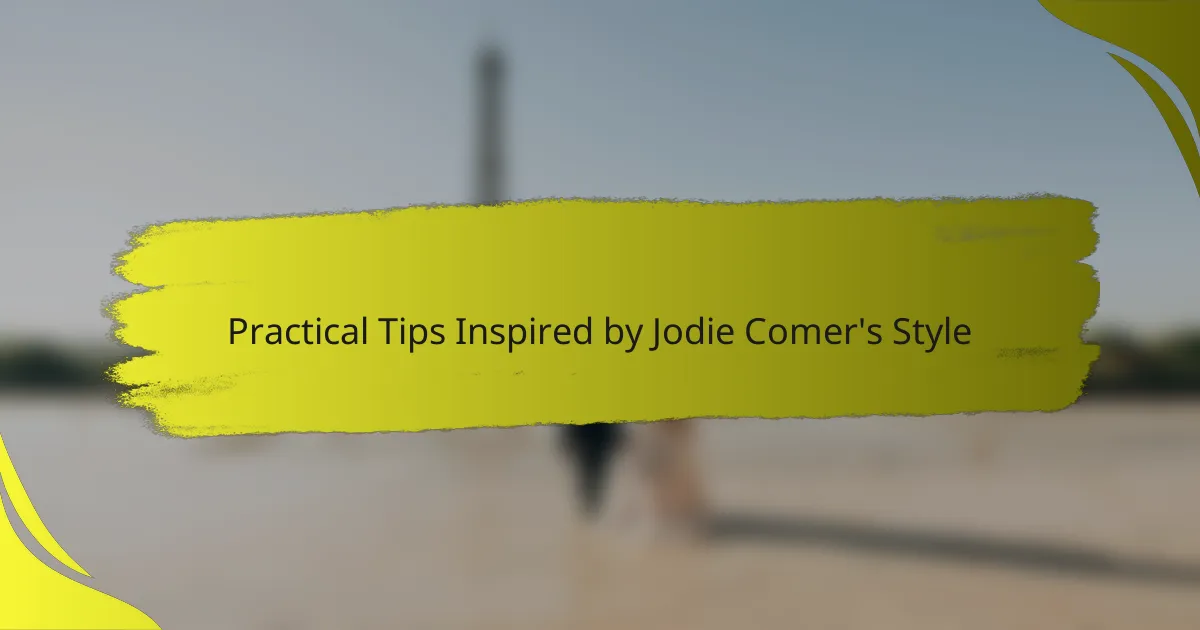 Practical Tips Inspired by Jodie Comer's Style