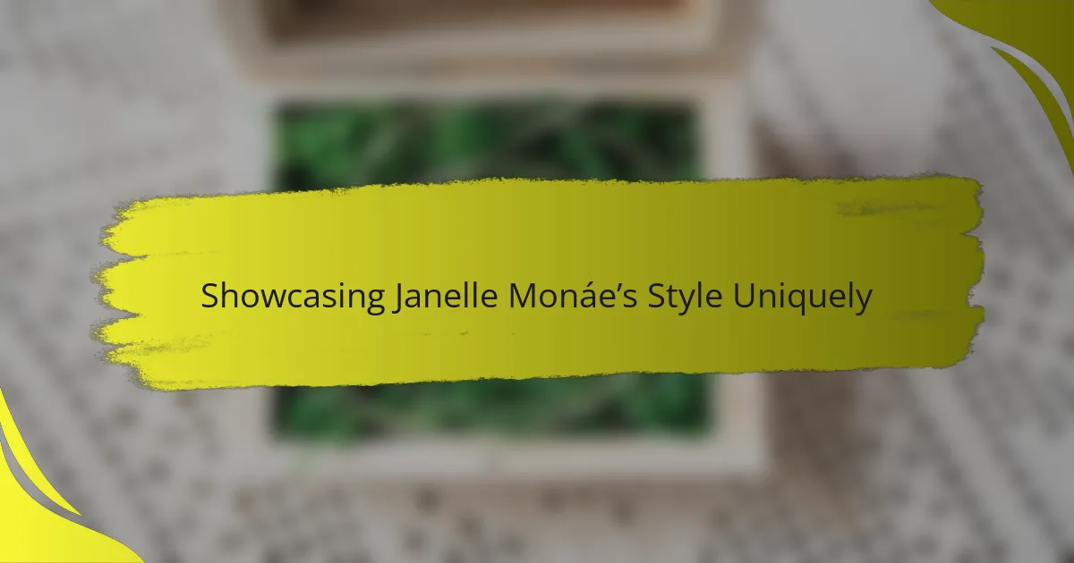 Showcasing Janelle Monáe’s Style Uniquely