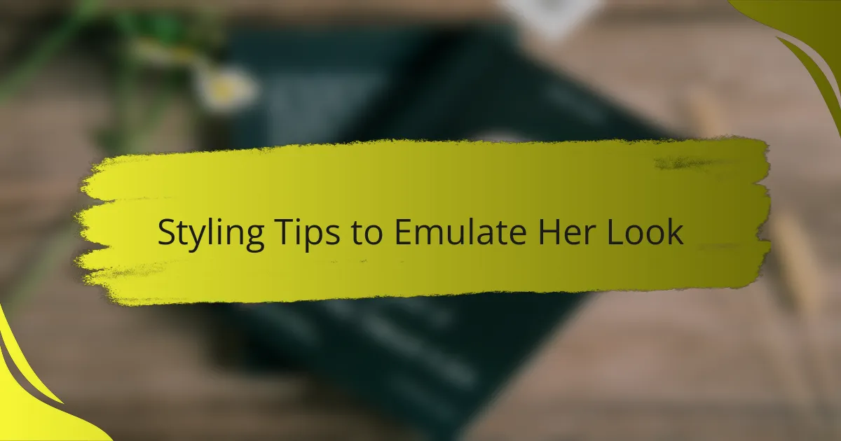 Styling Tips to Emulate Her Look