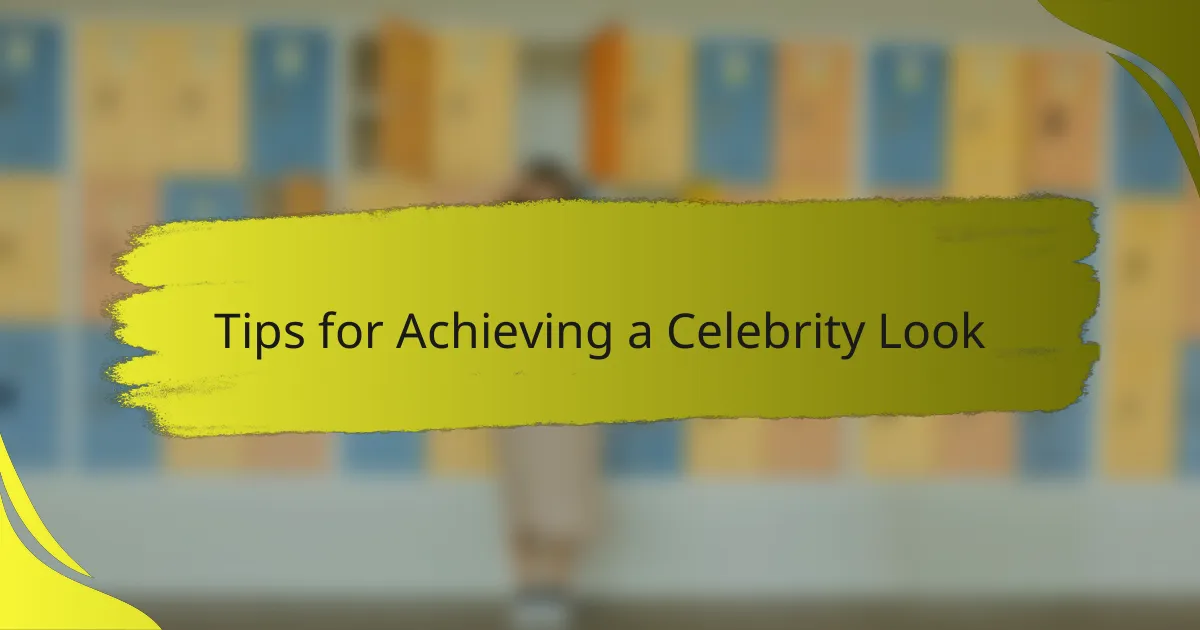 Tips for Achieving a Celebrity Look