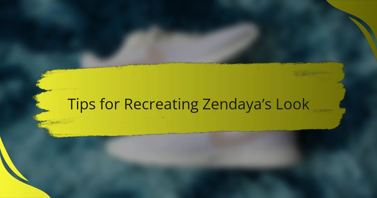 Tips for Recreating Zendaya’s Look